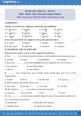 Đề thi giữa kì 1 Tiếng Anh 11 iLearn Smart World - Đề số 2